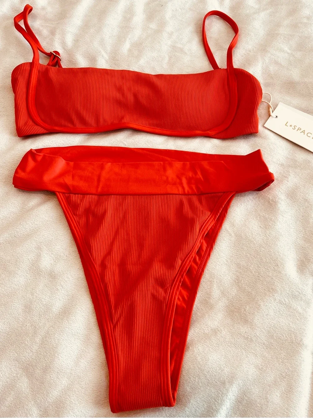L*Space Bikini Set Hazel Top & Lola Bitsy Bottom XS Pimento Red Resortwear Swim